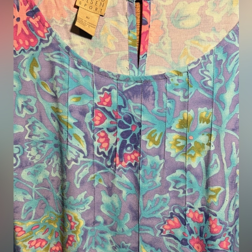 π» Sigrid Olsen Vintage Island Breeze Maxi Dress size 10 Cottagecore Grannycore - Picture 3 of 5
